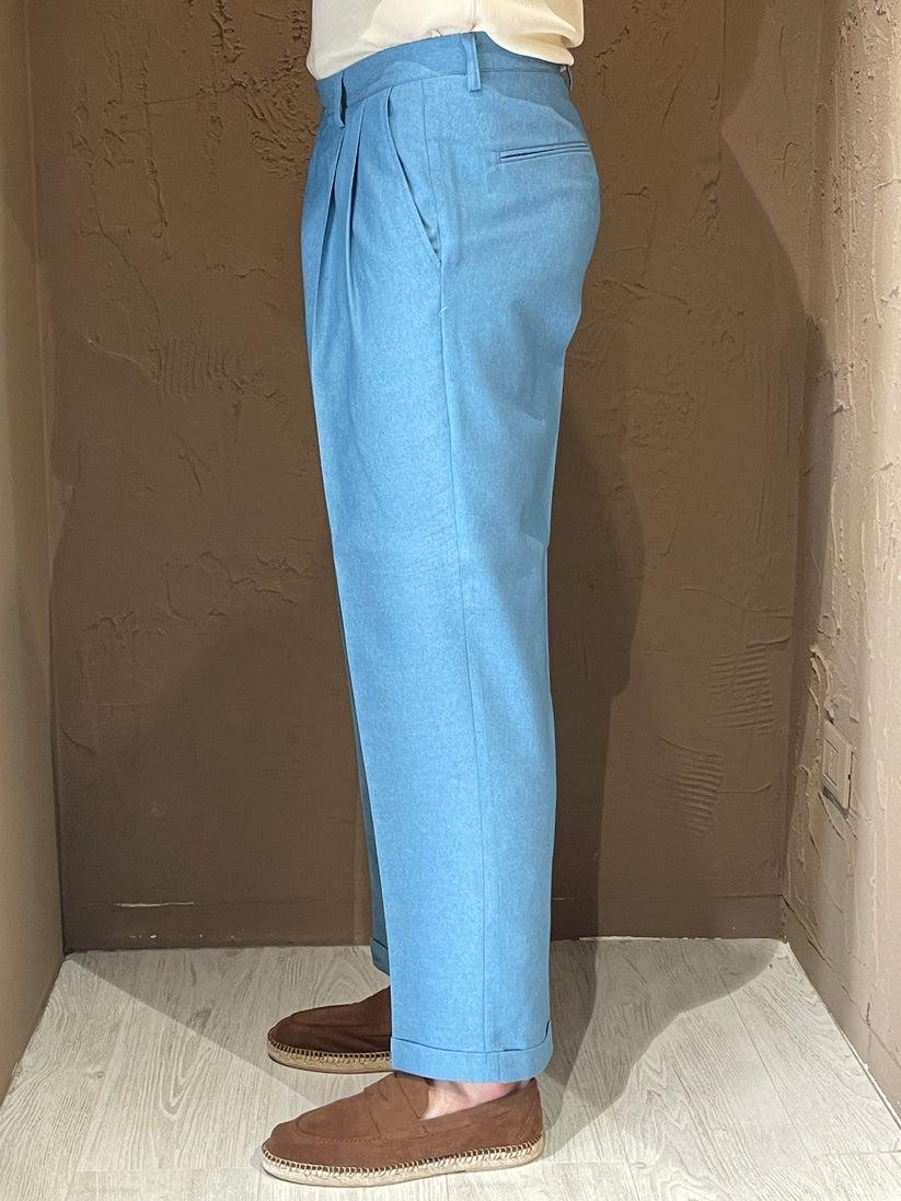 Underground Couture Pantalone Doppia Pence Celeste Nuovo