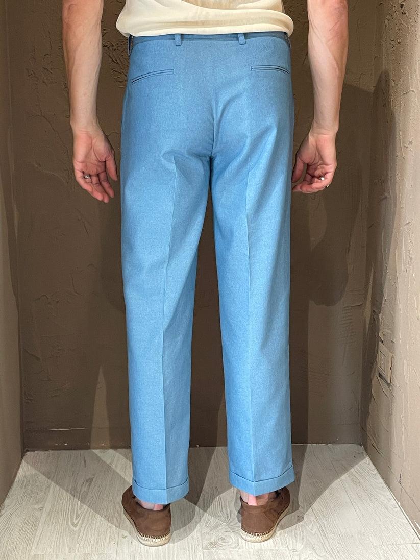 Underground Couture Pantalone Doppia Pence Celeste Nuovo