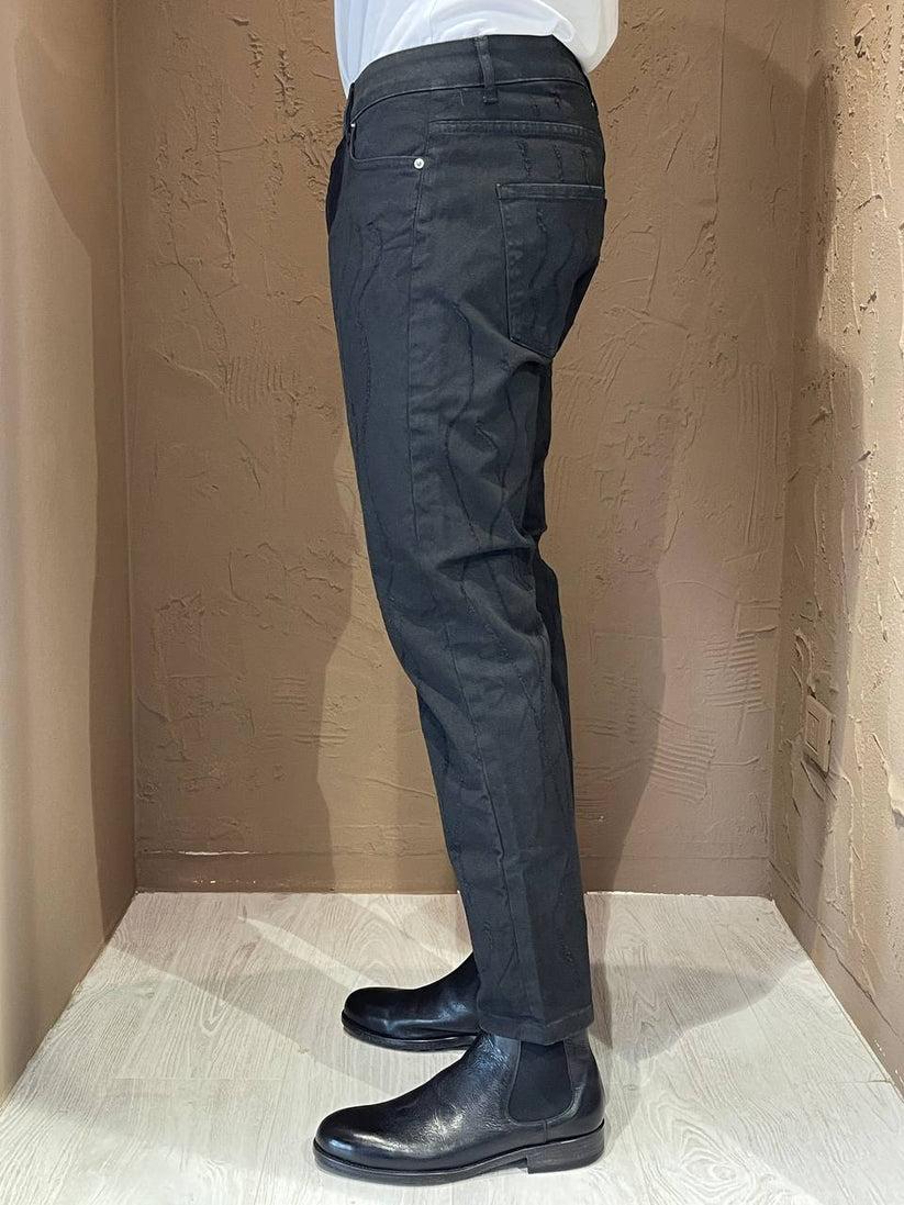Underground Couture Jeans Bull nero Laser Pezzi Unici