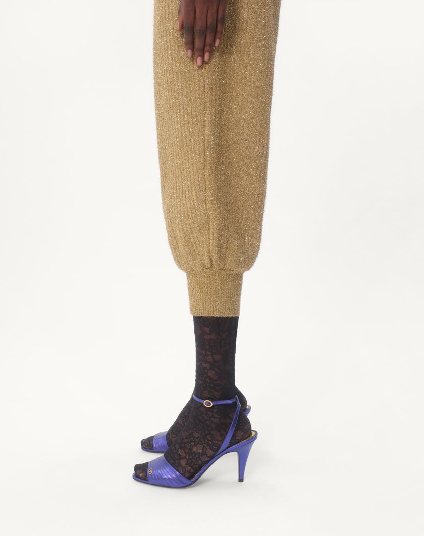 Valentino Handbags Pantaloni Di Maglia In Lurex per Donna in Oro | Valentino IT Outlet
