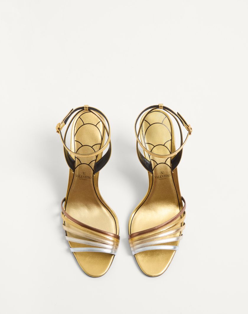 Valentino Handbags Sandalo Ladycrush In Nappa Laminata Con Cristalli 85mm per Donna in Multicolor | Valentino IT Italia