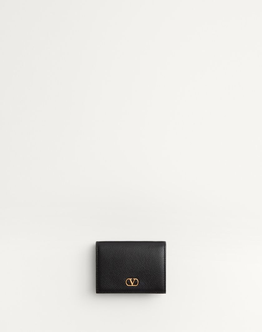 Valentino Handbags Portafoglio Vlogo Signature In Vitello Granato per Donna in Nero | Valentino IT Promozione