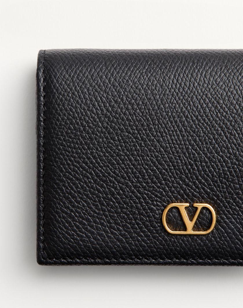 Valentino Handbags Portafoglio Vlogo Signature In Vitello Granato per Donna in Nero | Valentino IT Promozione