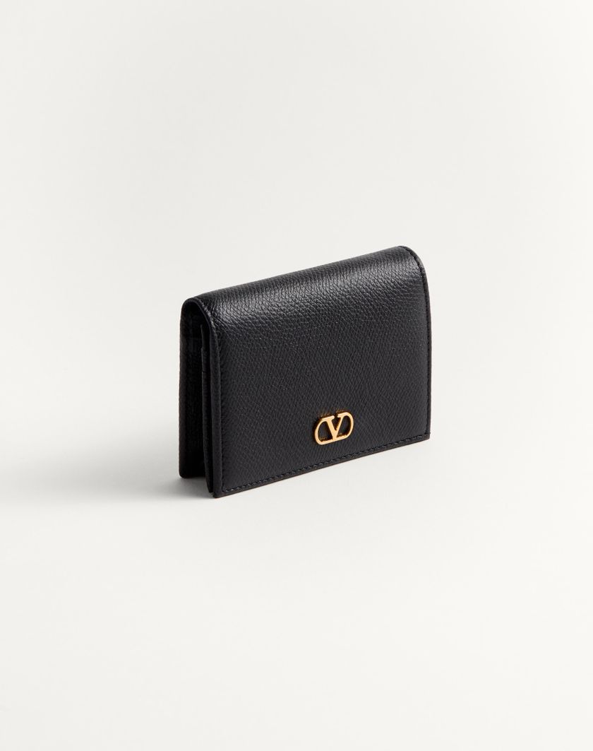 Valentino Handbags Portafoglio Vlogo Signature In Vitello Granato per Donna in Nero | Valentino IT Promozione