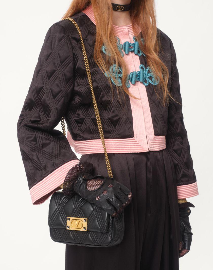 Valentino Handbags Giacca In Doppia Duchesse per Donna in Nero/rosa | Valentino IT Qualità Garantita