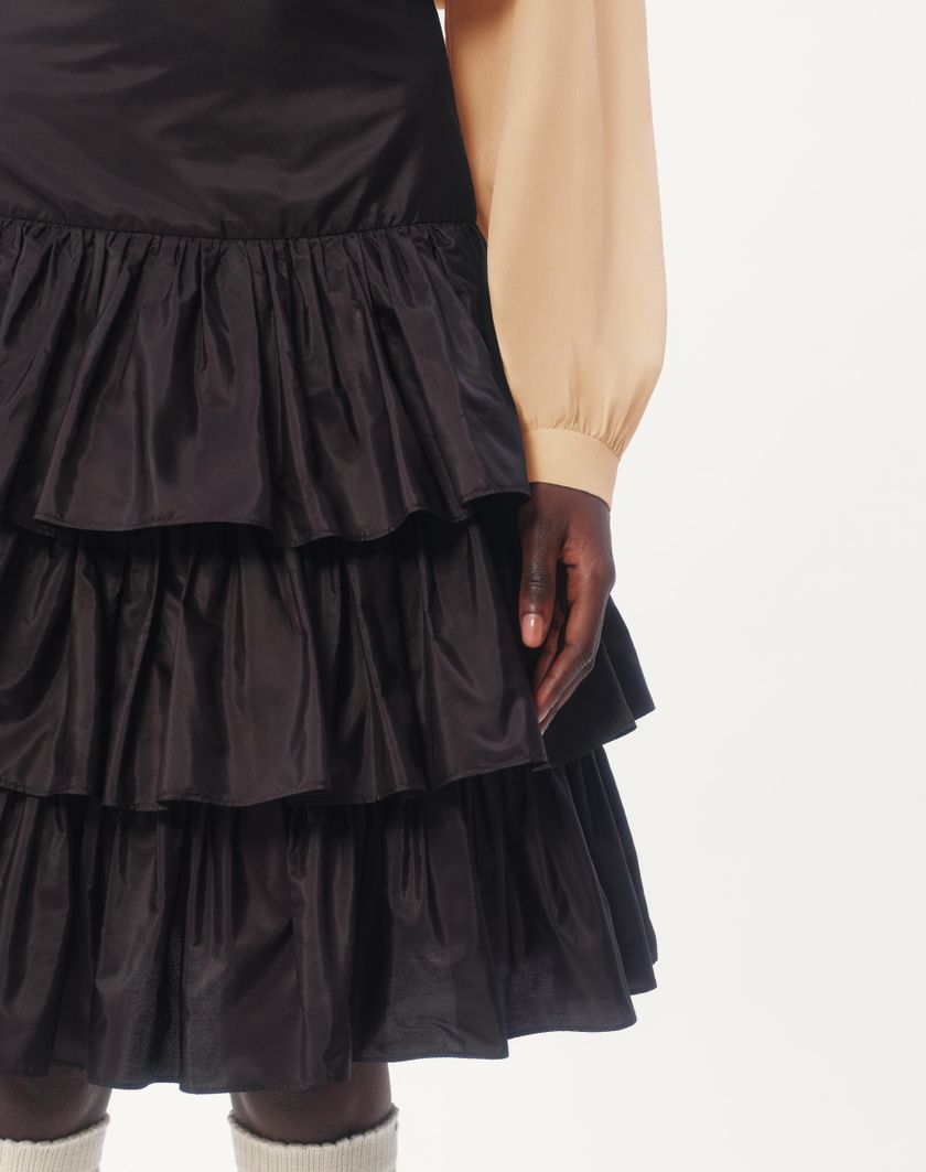 Valentino Handbags Gonna In Taffetas A Balze per Donna in Nero | Valentino IT Negozi Online