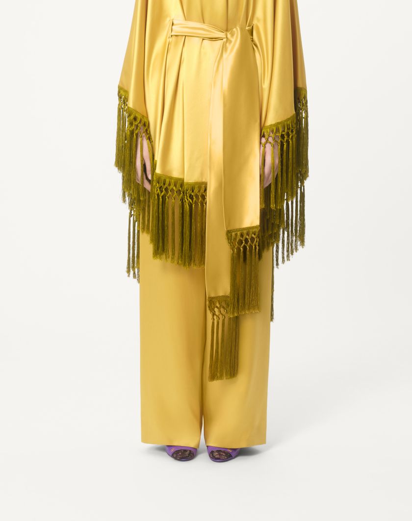 Valentino Handbags Pantaloni In Doppia Duchesse per Donna in Oro | Valentino IT Sottocosto