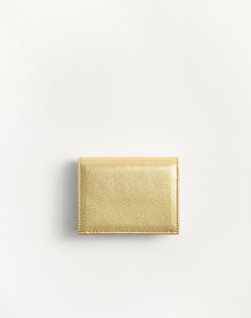 Valentino Handbags Portafoglio Vlogo Signature In Vitello Granato Laminato per Donna in Antique Brass | Valentino IT Convenienza