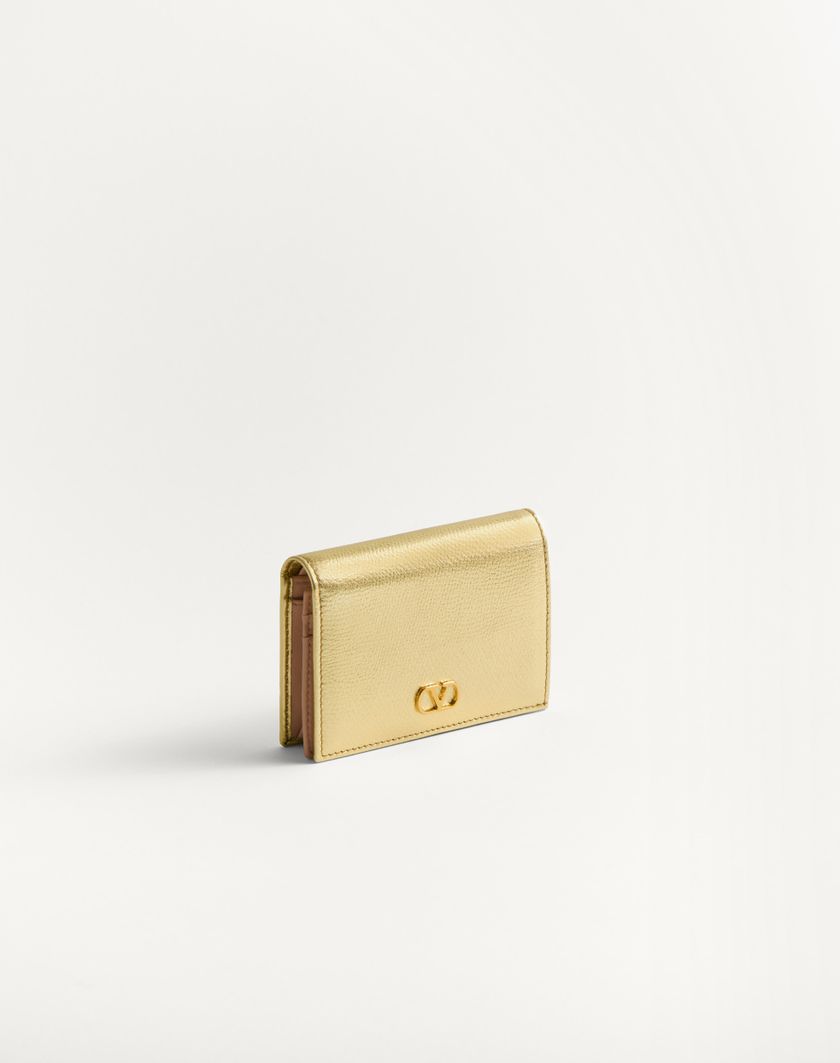 Valentino Handbags Portafoglio Vlogo Signature In Vitello Granato Laminato per Donna in Antique Brass | Valentino IT Convenienza