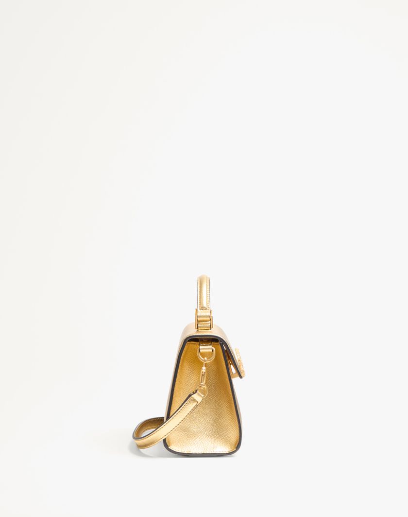 Valentino Handbags Borsa A Mano Mini Valentino Garavani Vsling In Vitello Granato Laminato Con Logo Gioiello per Donna in Antique Brass | Valentino IT Economico