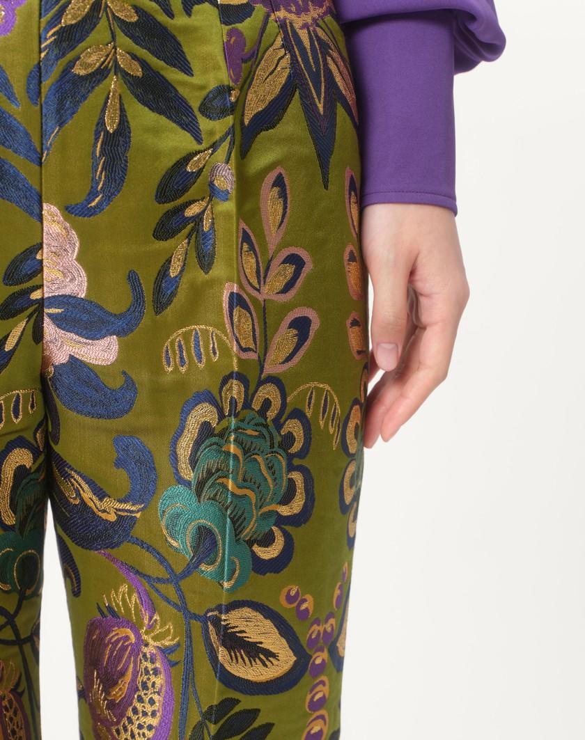 Valentino Handbags Pantaloni In Apres L'hiver Jacquard Floreale Lurex per Donna in Multicolor | Valentino IT Outlet
