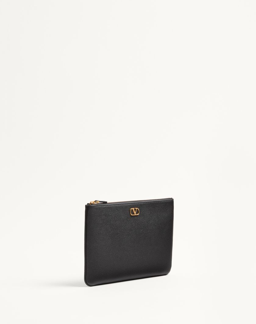 Valentino Handbags Pochette Vlogo Signature In Vitello Granato per Donna in Nero | Valentino IT Hotsell