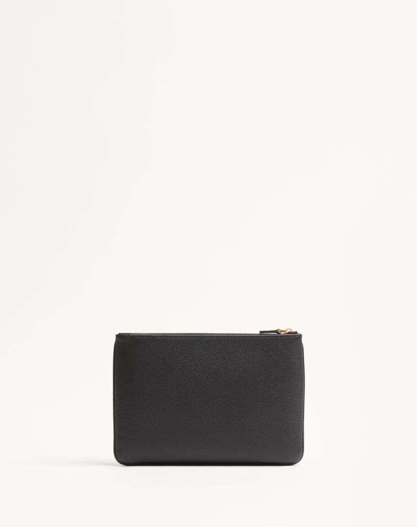 Valentino Handbags Pochette Vlogo Signature In Vitello Granato per Donna in Nero | Valentino IT Hotsell
