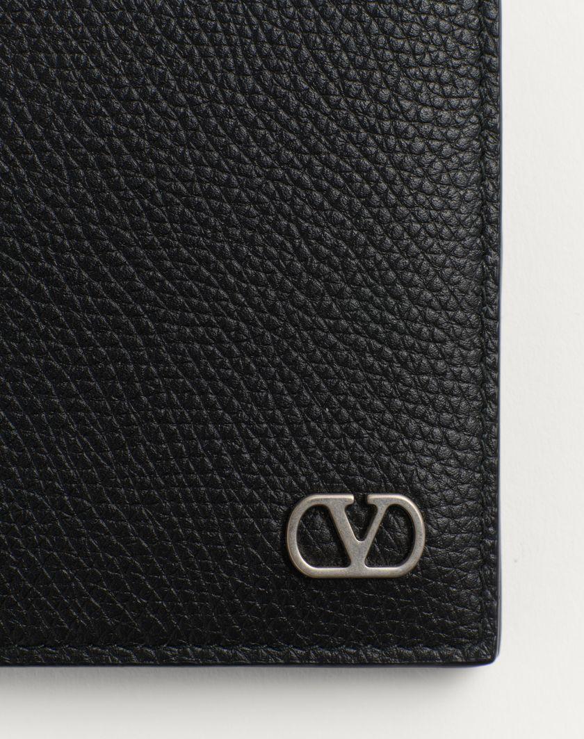 Valentino Handbags Portafoglio Vlogo Signature In Vitello Granato per Uomo in Nero | Valentino IT I Più Venduti