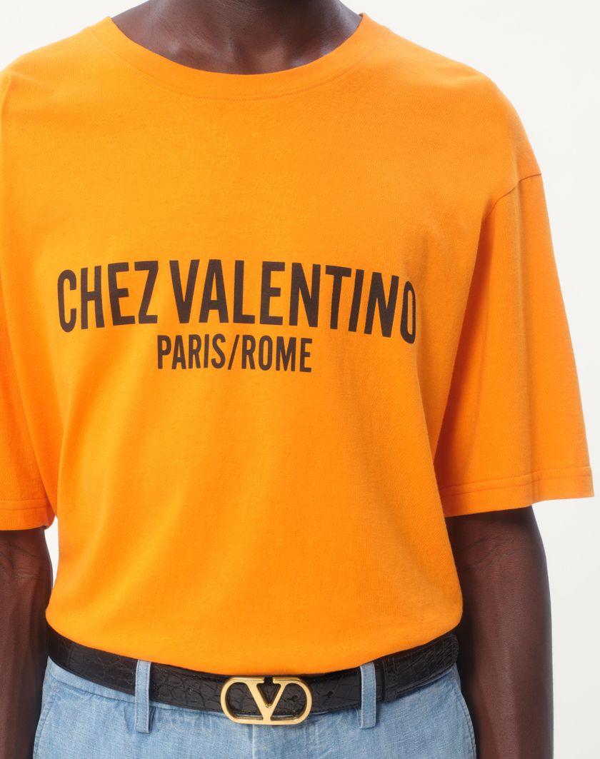 Valentino Handbags T-shirt In Cotone Con Stampa Chez Valentino per Uomo in Avorio | Valentino IT Consegna Veloce