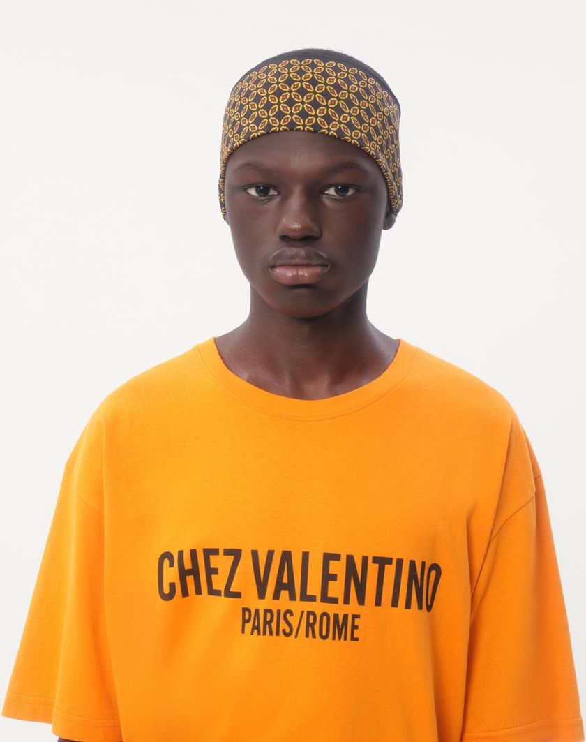 Valentino Handbags T-shirt In Cotone Con Stampa Chez Valentino per Uomo in Avorio | Valentino IT Consegna Veloce