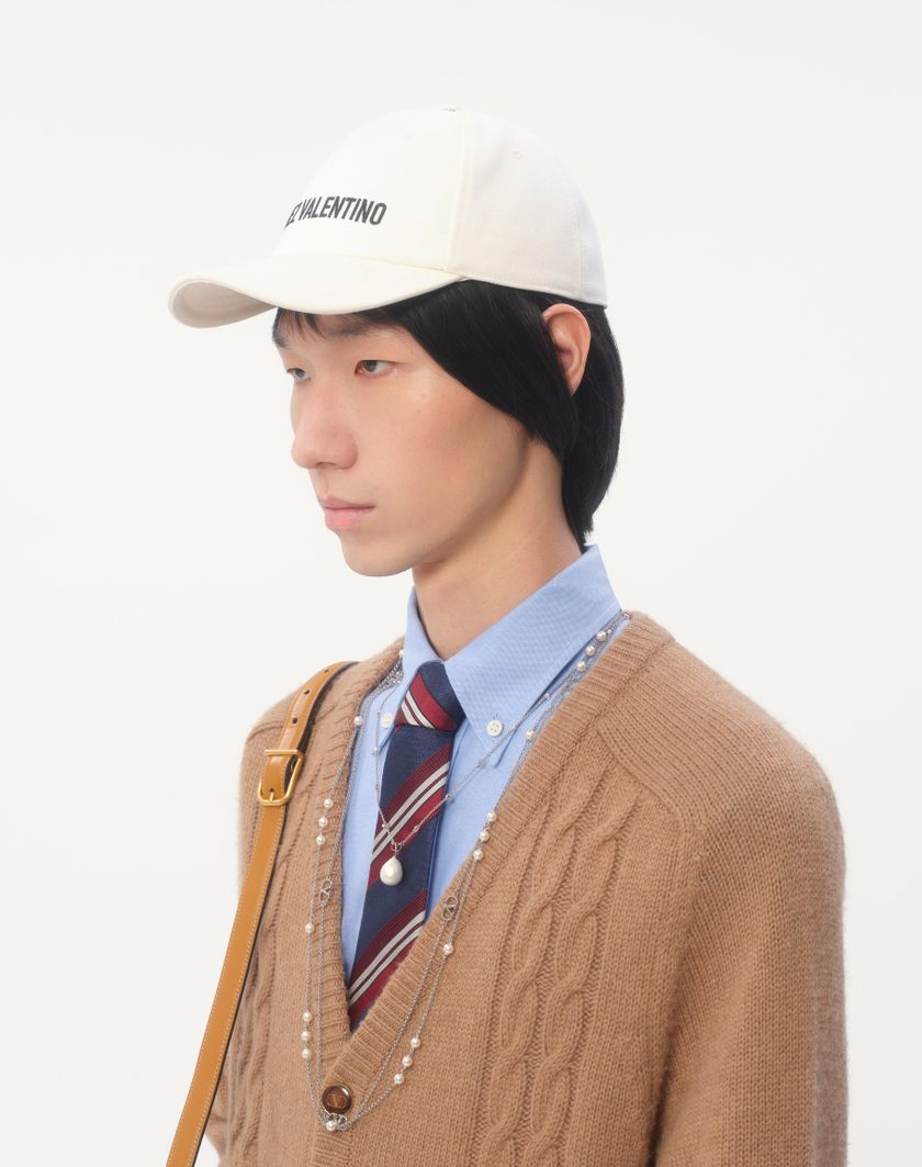 Valentino Handbags Baseball Cap Chez Valentino In Cotone Con Ricamo per Uomo in Avorio/nero | Valentino IT Fino Al -60%