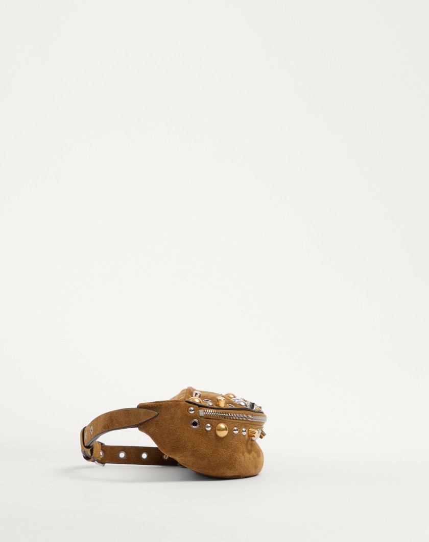Valentino Handbags Marsupio Valentino Garavani Nellcôte In Suede per Uomo in Havana Beige | Valentino IT Shopping Online