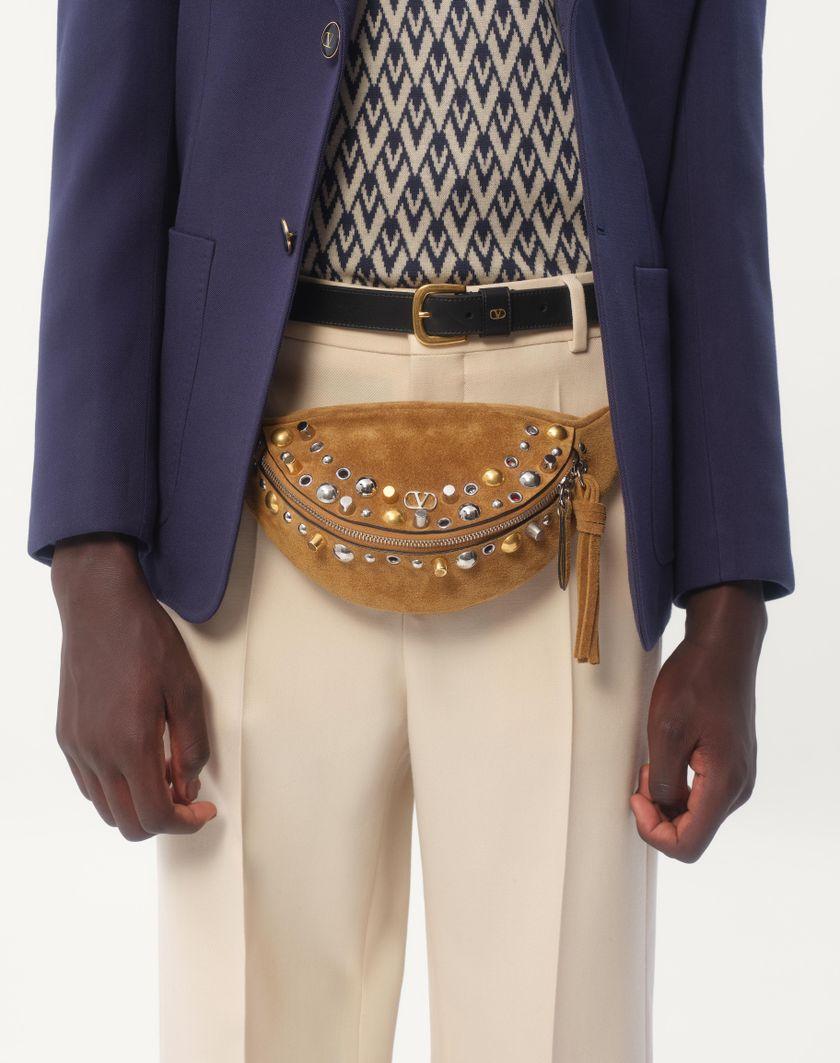 Valentino Handbags Giacca Monopetto In Gabardina Di Lana per Uomo in Indaco | Valentino IT Prezzo Ridotto
