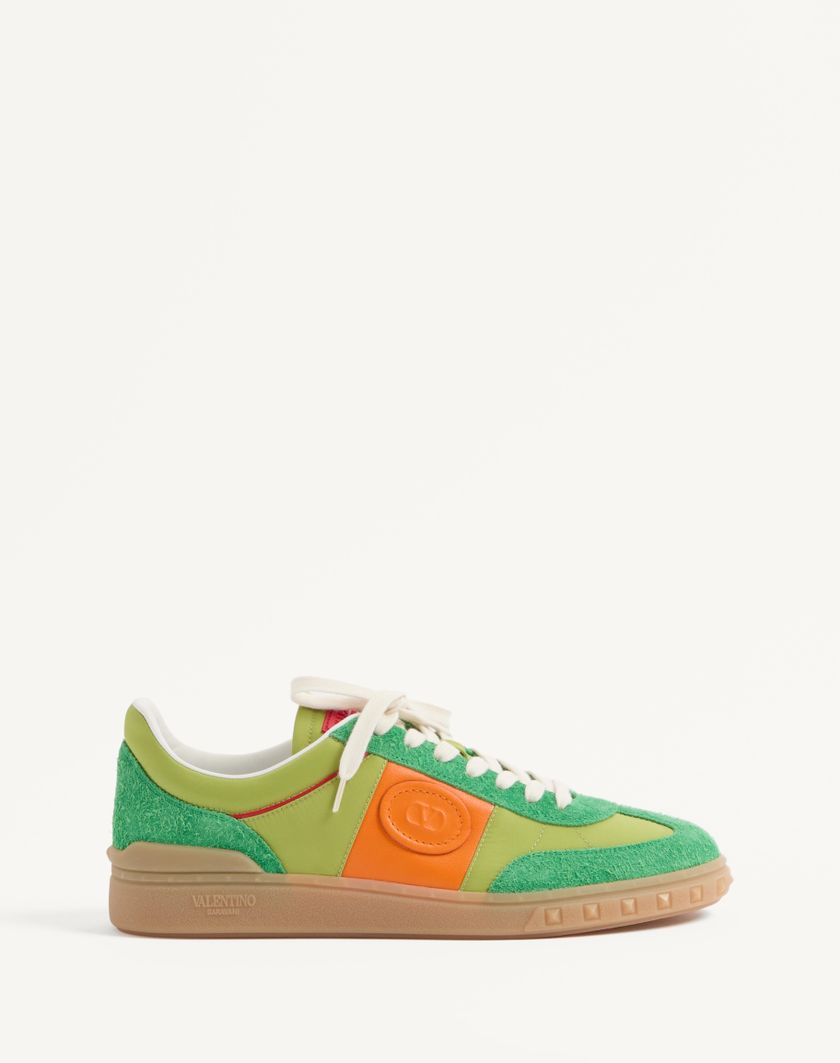 Valentino Handbags Sneaker Low Top Upvillage In Crosta E Nylon per Uomo in Green Briar/chartreuse/pumpkin/corallo | Valentino IT Presa