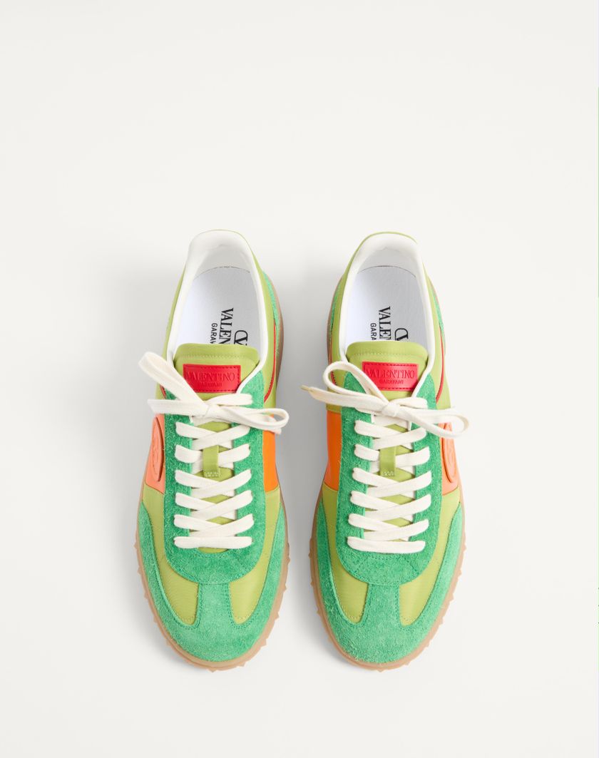 Valentino Handbags Sneaker Low Top Upvillage In Crosta E Nylon per Uomo in Green Briar/chartreuse/pumpkin/corallo | Valentino IT Presa