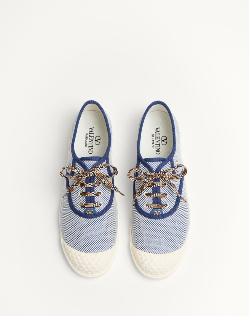 Valentino Handbags Sneaker Bay By Bay In Tessuto per Uomo in Tabacco | Valentino IT Online