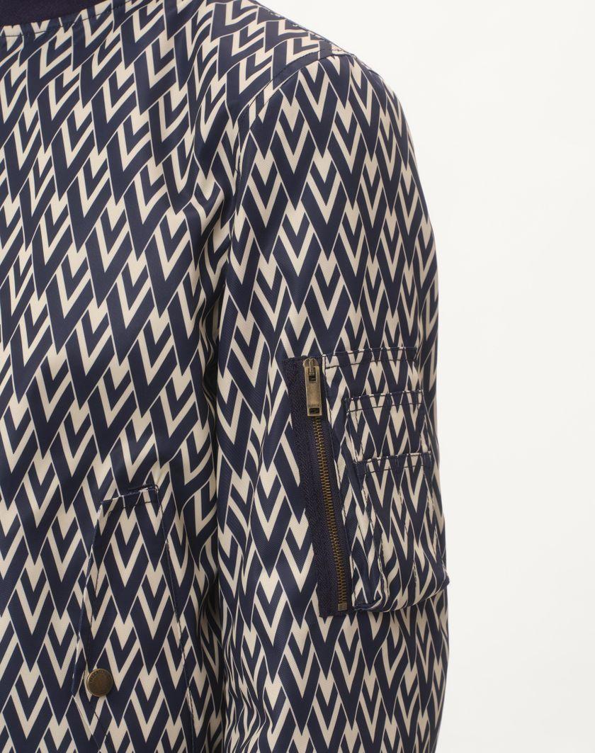 Valentino Handbags Bomber In Nylon Con Stampa Toute La V per Uomo in Navy/crema | Valentino IT In Vendita