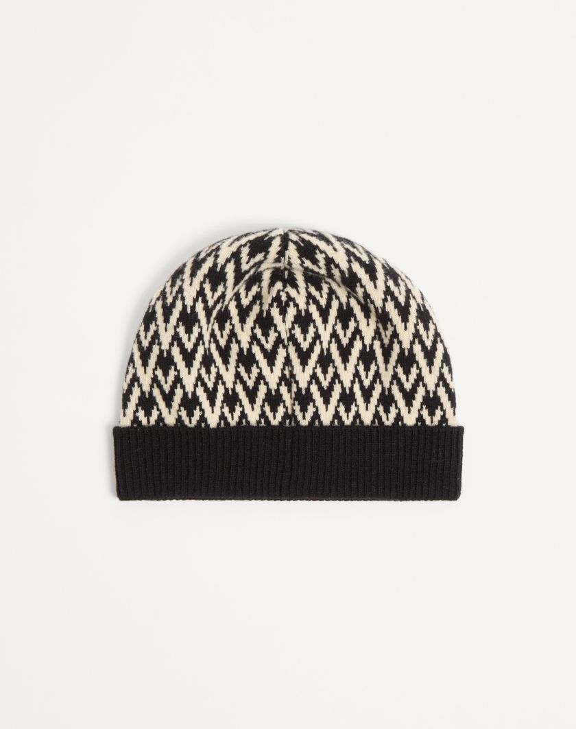 Valentino Handbags Beanie Knitted Toute La V Signature In Lana per Uomo in Navy/crema | Valentino IT Hotsell