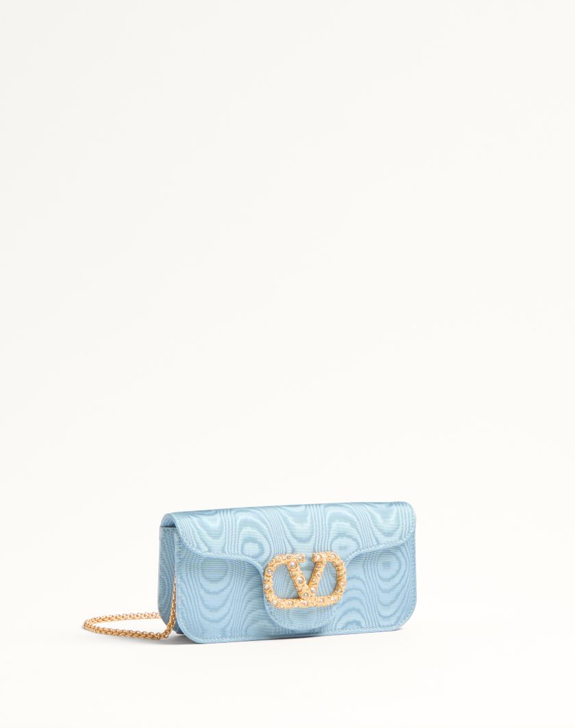 Valentino Handbags Clutch Valentino Garavani Locò In Tessuto Moiré Con Logo Gioiello per Donna in Rosa | Valentino IT Vendite Flash