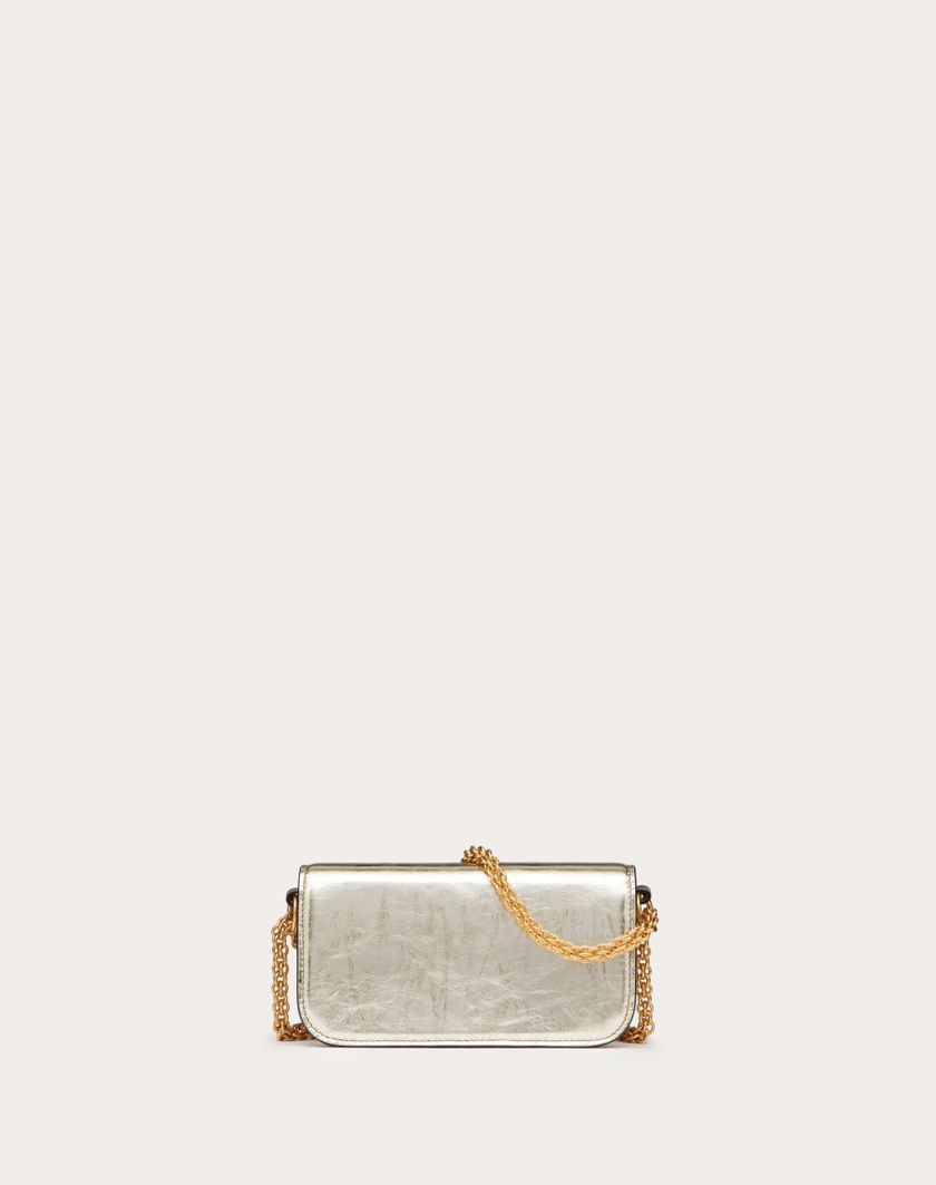 Valentino Handbags Borsa Piccola A Spalla Valentino Garavani Locò In Vitello Metallizzato per Donna in Platino | Valentino IT In Saldo