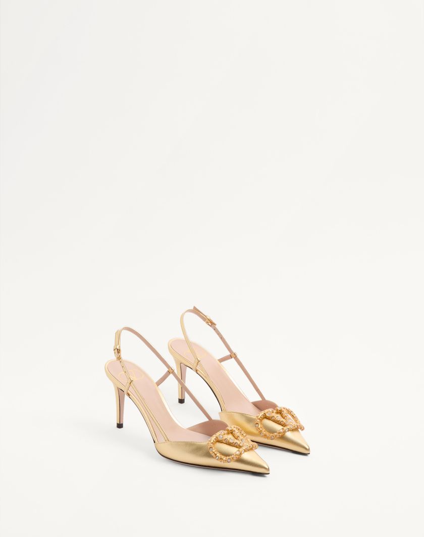 Valentino Handbags Décolleté Slingback Vlogo Signature In Nappa Laminata 80mm per Donna in Multicolor | Valentino IT Nuova