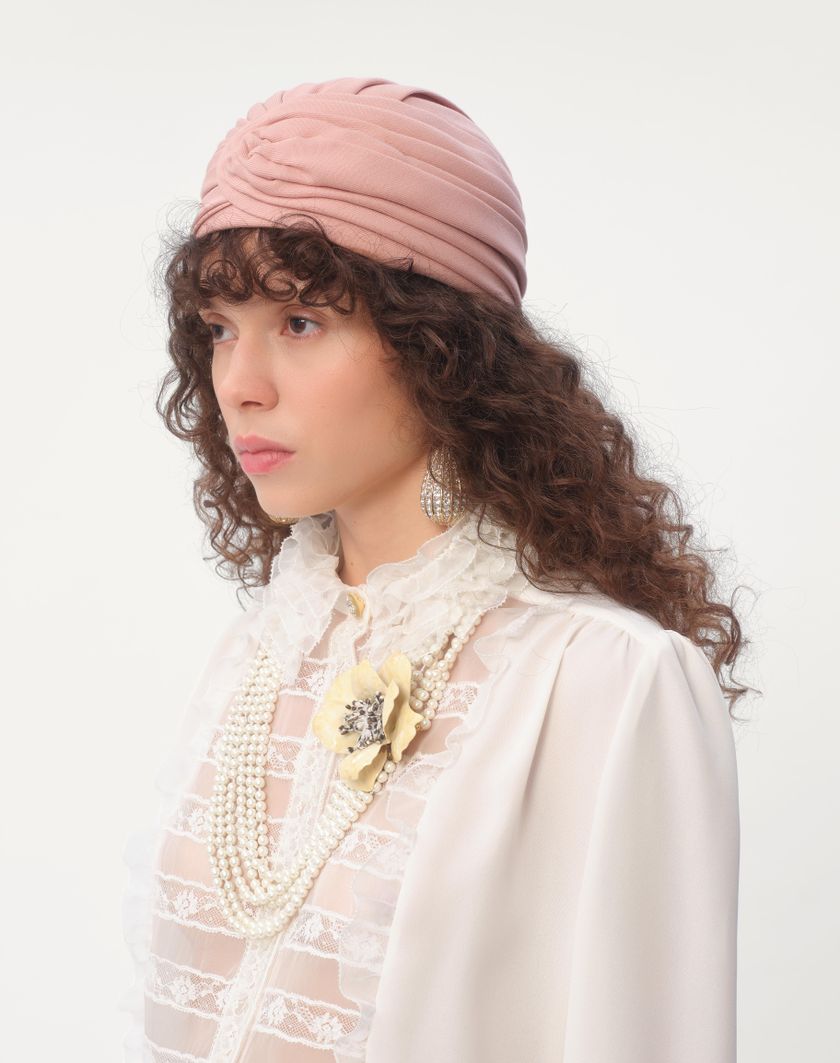 Valentino Handbags Turbante Rigido In Lana per Donna in Avorio/oro | Valentino IT Vendita