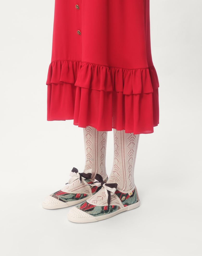 Valentino Handbags Sneaker Ballerina Bay By Bay In Tessuto Jacquard Con Ricamo Floreale per Donna in Multicolor | Valentino IT Pezzi Unici