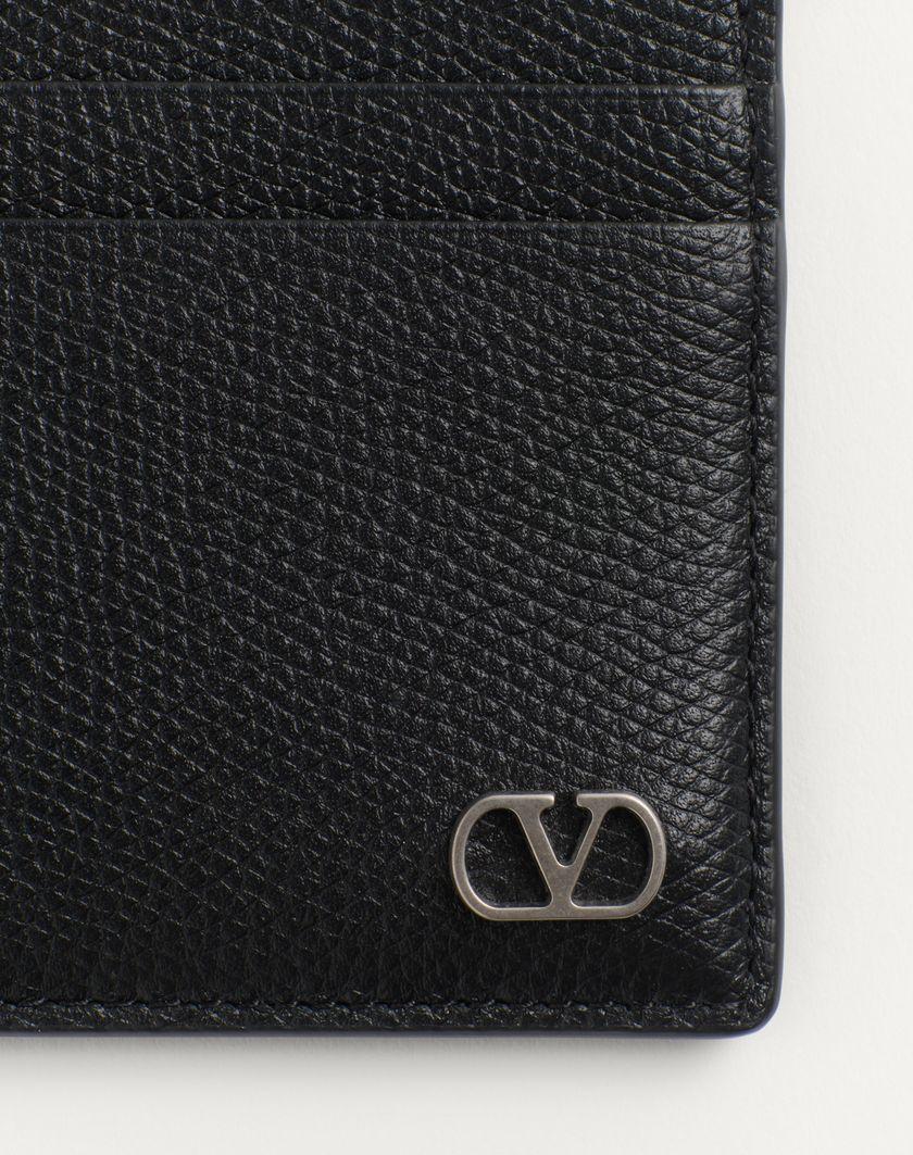 Valentino Handbags Portacarte Vlogo Signature In Vitello Granato per Uomo in Nero | Valentino IT Offerte