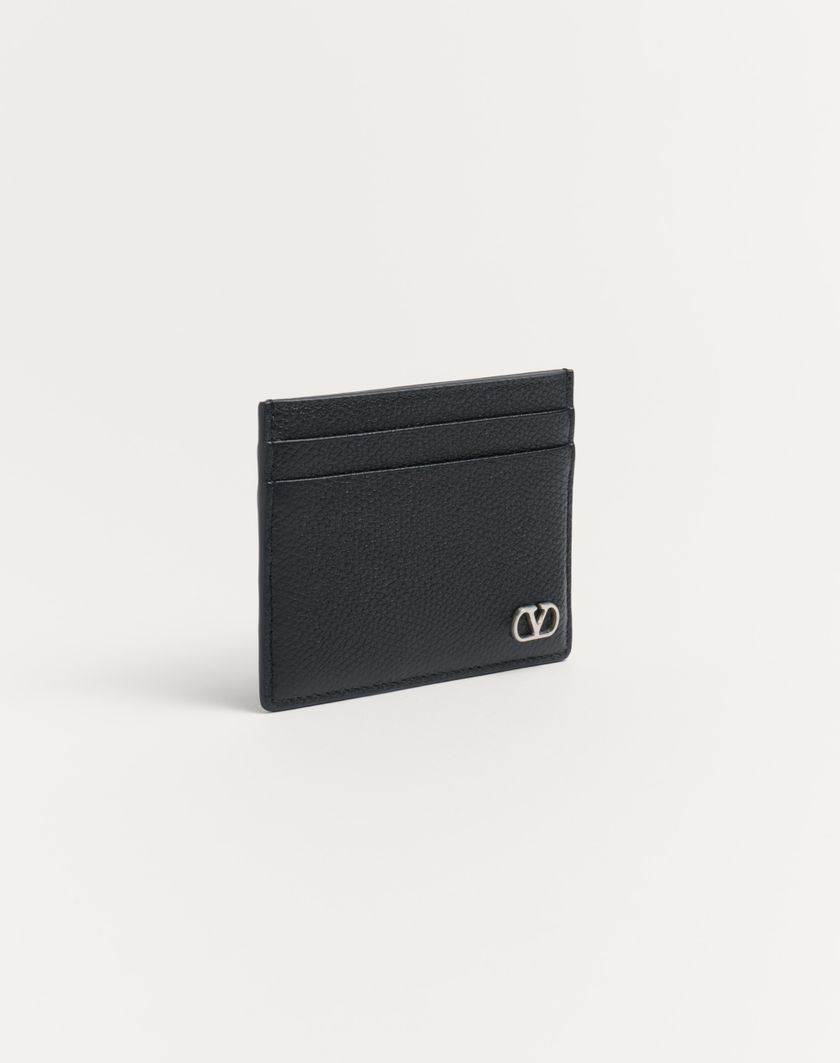 Valentino Handbags Portacarte Vlogo Signature In Vitello Granato per Uomo in Nero | Valentino IT Offerte
