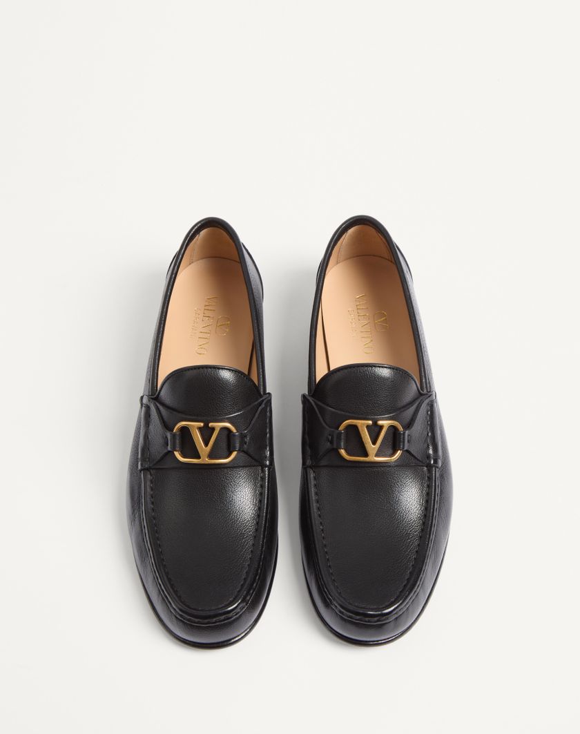 Valentino Handbags Mocassino Vlogo Signature In Bufalo per Uomo in Bark Brown | Valentino IT Vendita Calda