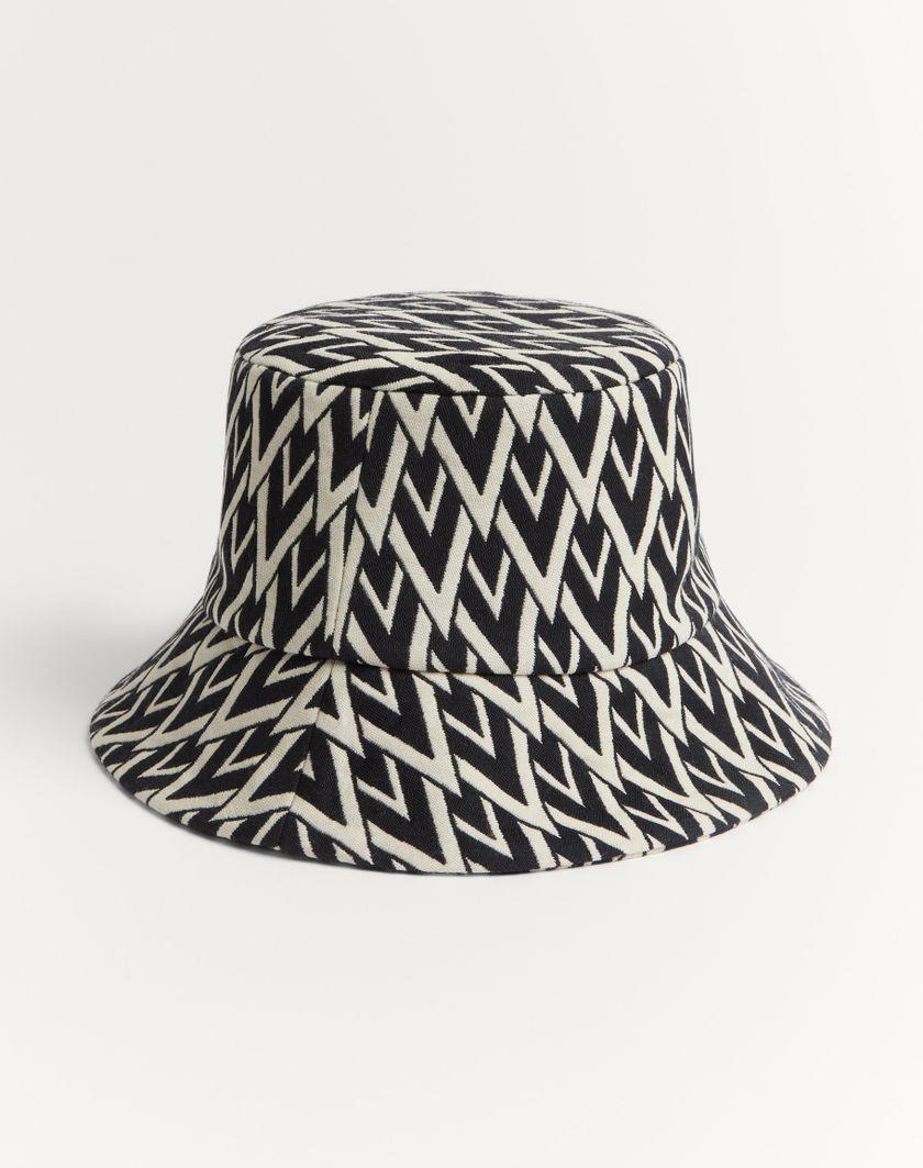 Valentino Handbags Cappello Bucket Toute La V In Lana per Donna in Nero/crema | Valentino IT I Più Venduti