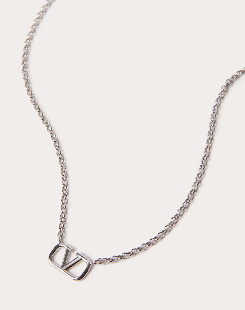 Valentino Handbags Collana Vlogo Signature In Metallo per Uomo in Palladio | Valentino IT 2025