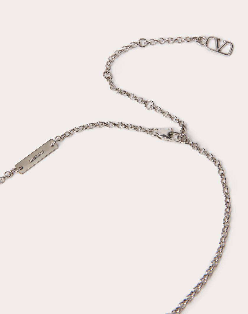 Valentino Handbags Collana Vlogo Signature In Metallo per Uomo in Palladio | Valentino IT 2025