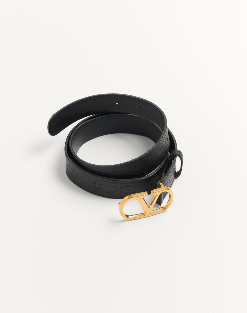 Valentino Handbags Cintura Vlogo Signature In Vitello 30 Mm per Uomo in Nero | Valentino IT Vendita