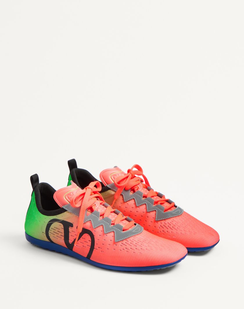 Valentino Handbags Sneaker Chromathon In Tessuto Tecnico per Uomo in Lime/orange Fluo/nero/grigio | Valentino IT Soddisfazione Garantita