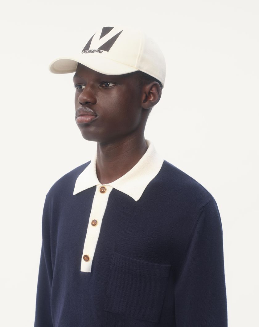 Valentino Handbags Baseball Cap Chez Valentino In Cotone Con Ricamo per Uomo in Nero/avorio | Valentino IT Qualità Garantita