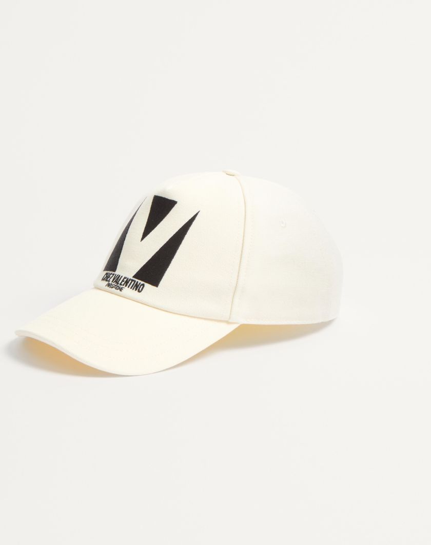 Valentino Handbags Baseball Cap Chez Valentino In Cotone Con Ricamo per Uomo in Nero/avorio | Valentino IT Qualità Garantita