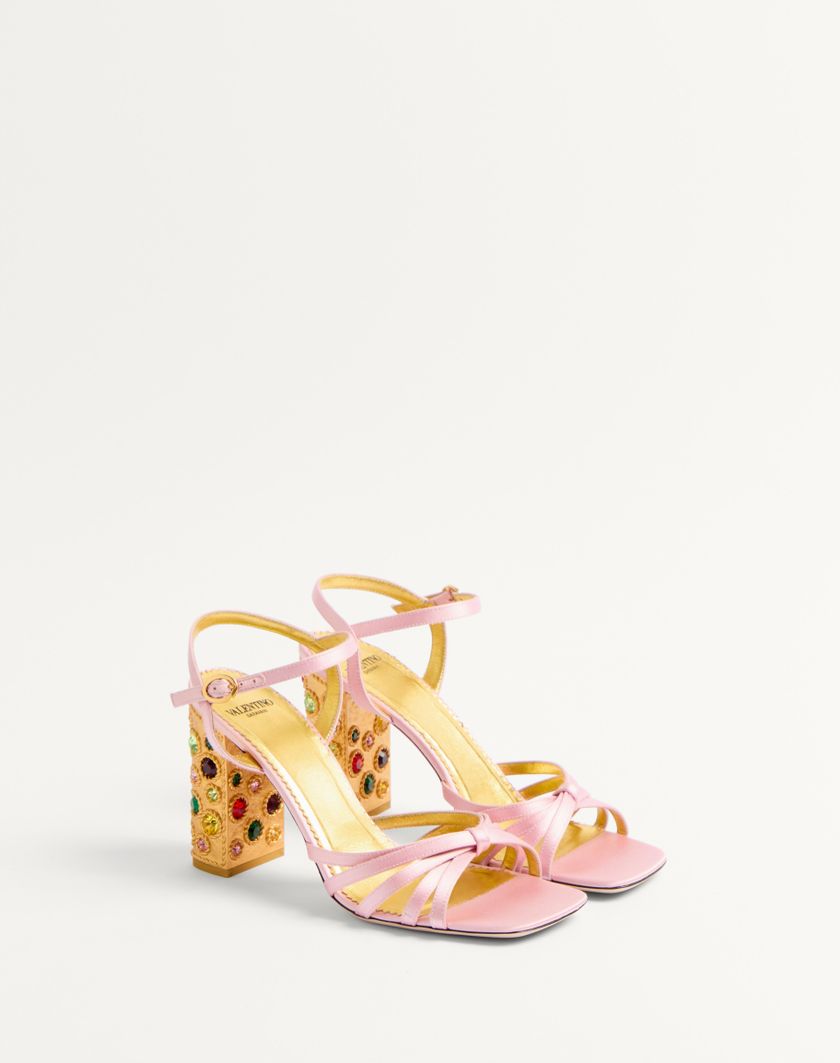 Valentino Handbags Sandalo Preshoes In Raso Con Cristalli 90mm per Donna in Multicolor | Valentino IT Acquista Ora