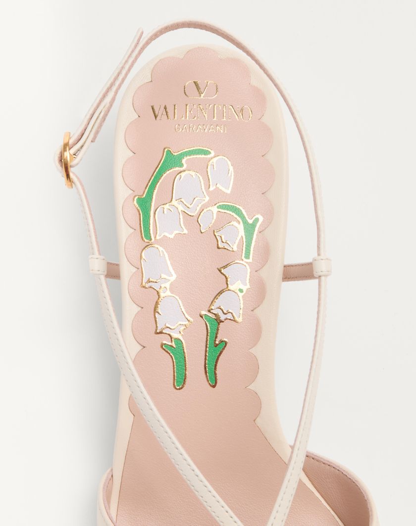 Valentino Handbags Décolleté Slingback Bowow In Capretto Con Specchi E Cristalli 45mm per Donna in Avorio/silver | Valentino IT Prezzo Ridotto
