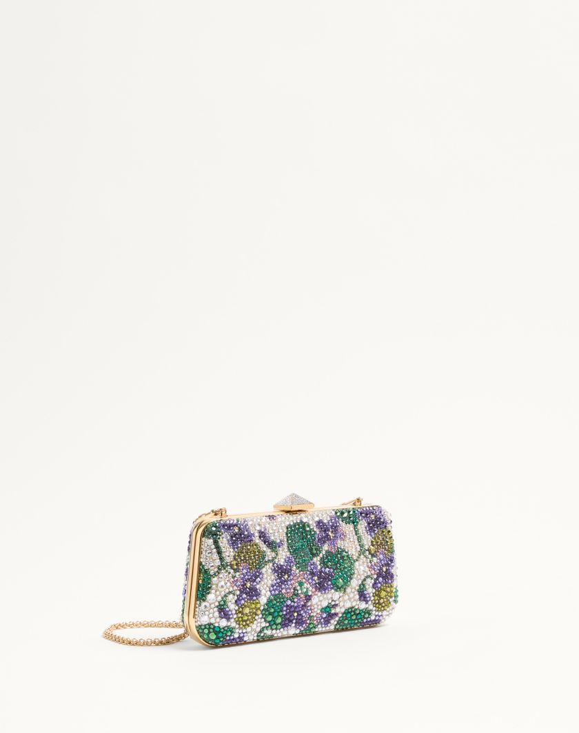 Valentino Handbags Minaudiere Carry Secrets Con Strass Motivo Floreale per Donna in Multicolor | Valentino IT Sconto