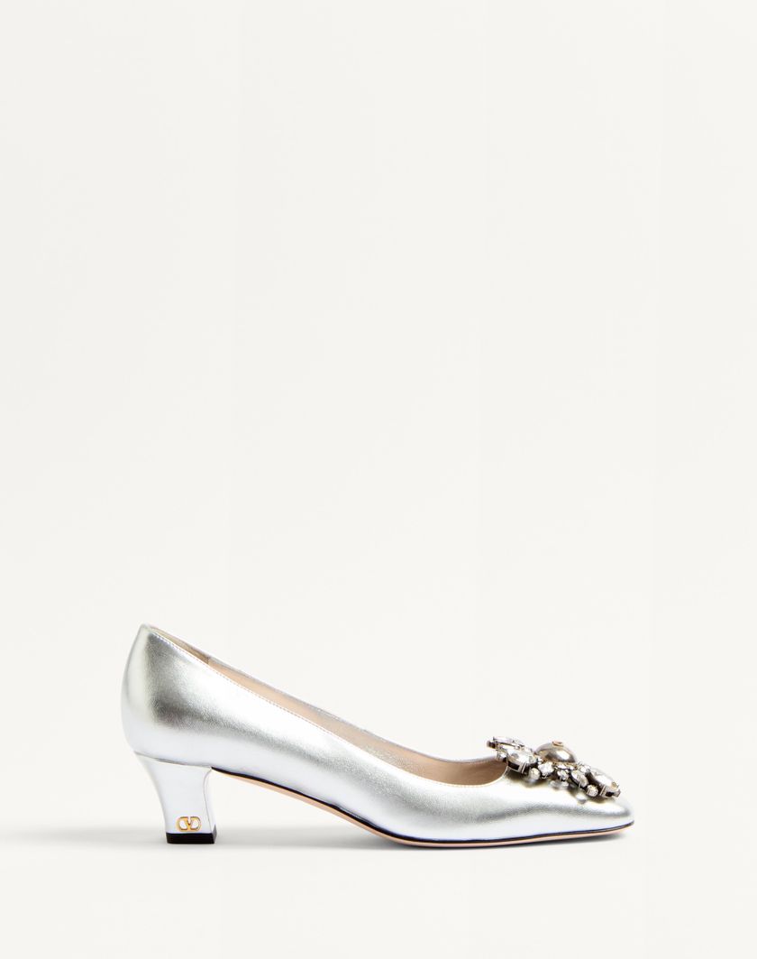 Valentino Handbags Décolleté Preshoes In Nappa Laminata Con Cristalli 45mm per Donna in Silver | Valentino IT I Più Venduti