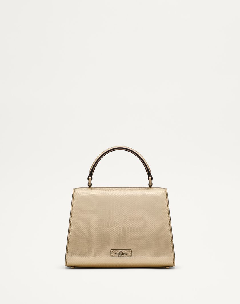 Valentino Handbags Borsa A Mano Piccola Valentino Garavani Vsling In Karung Metallizzato per Donna in Platino/beige/crystal Gold | Valentino IT Italia