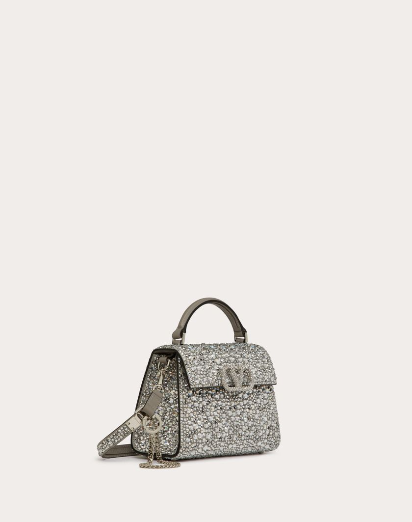 Valentino Handbags Borsa A Mano Mini Vsling Ricamata per Donna in Crystal | Valentino IT In Linea