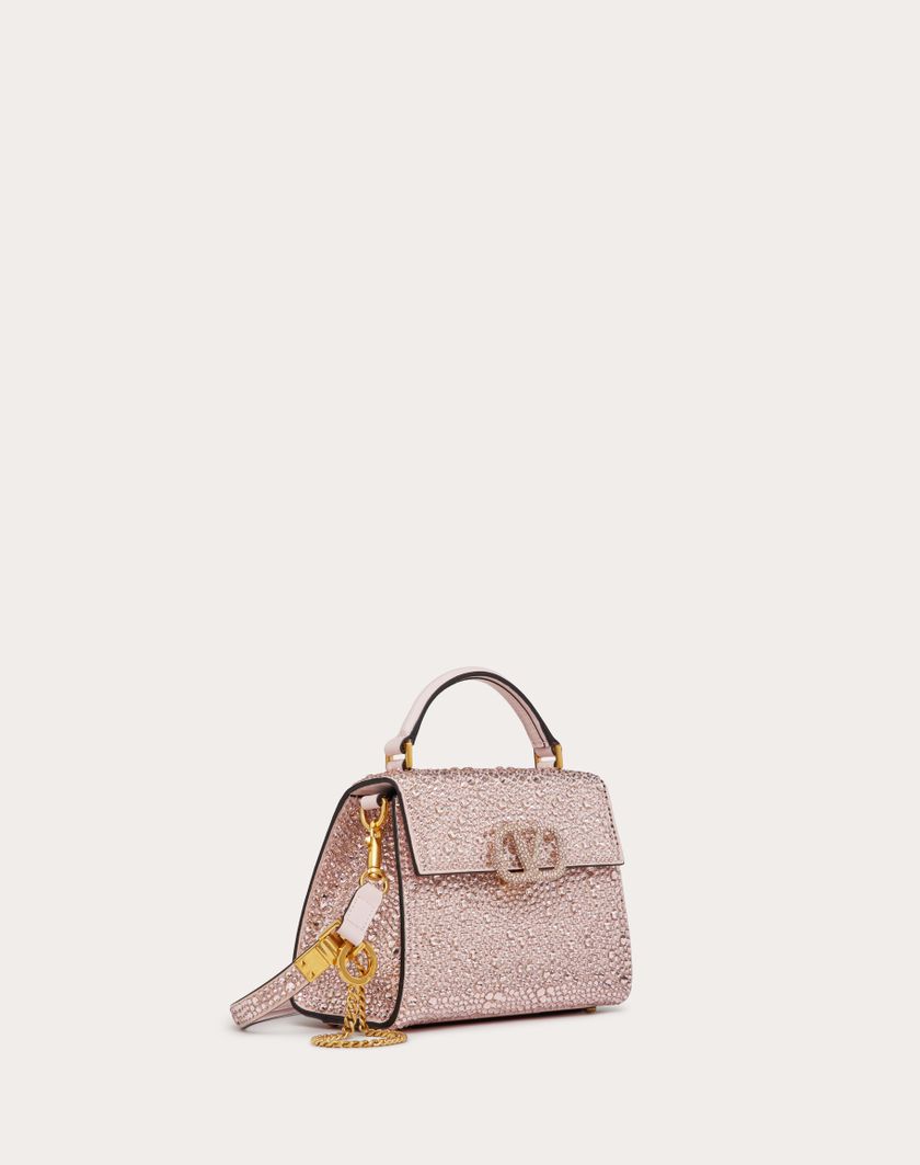 Valentino Handbags Borsa A Mano Mini Vsling Ricamata per Donna in Rose Quartz | Valentino IT Acquista Ora